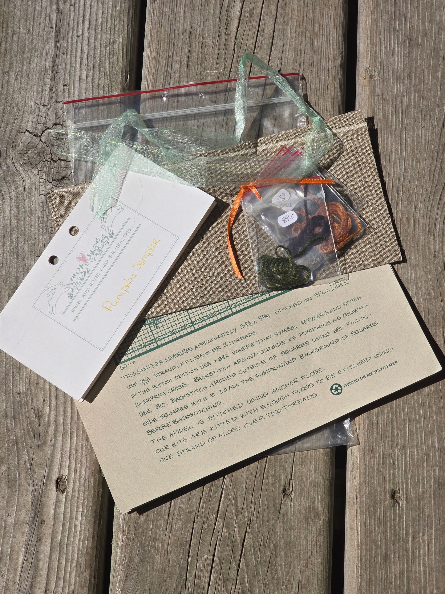 Ewe and Eye and Friends - Pumpkin Sampler - Cross Stitch Kit