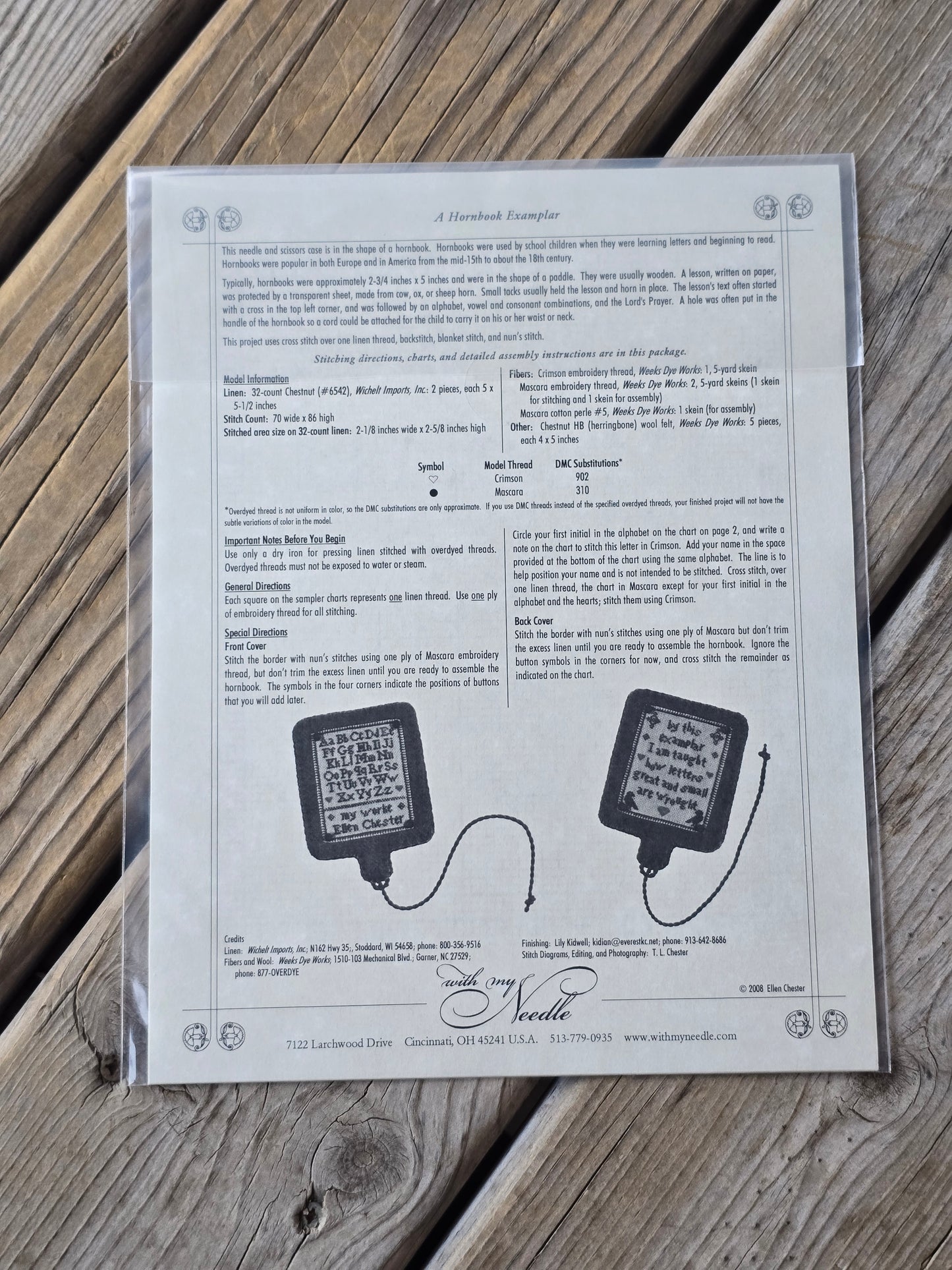 With My Needle - A Hornbook Sampler - Cross Stitch Pattern