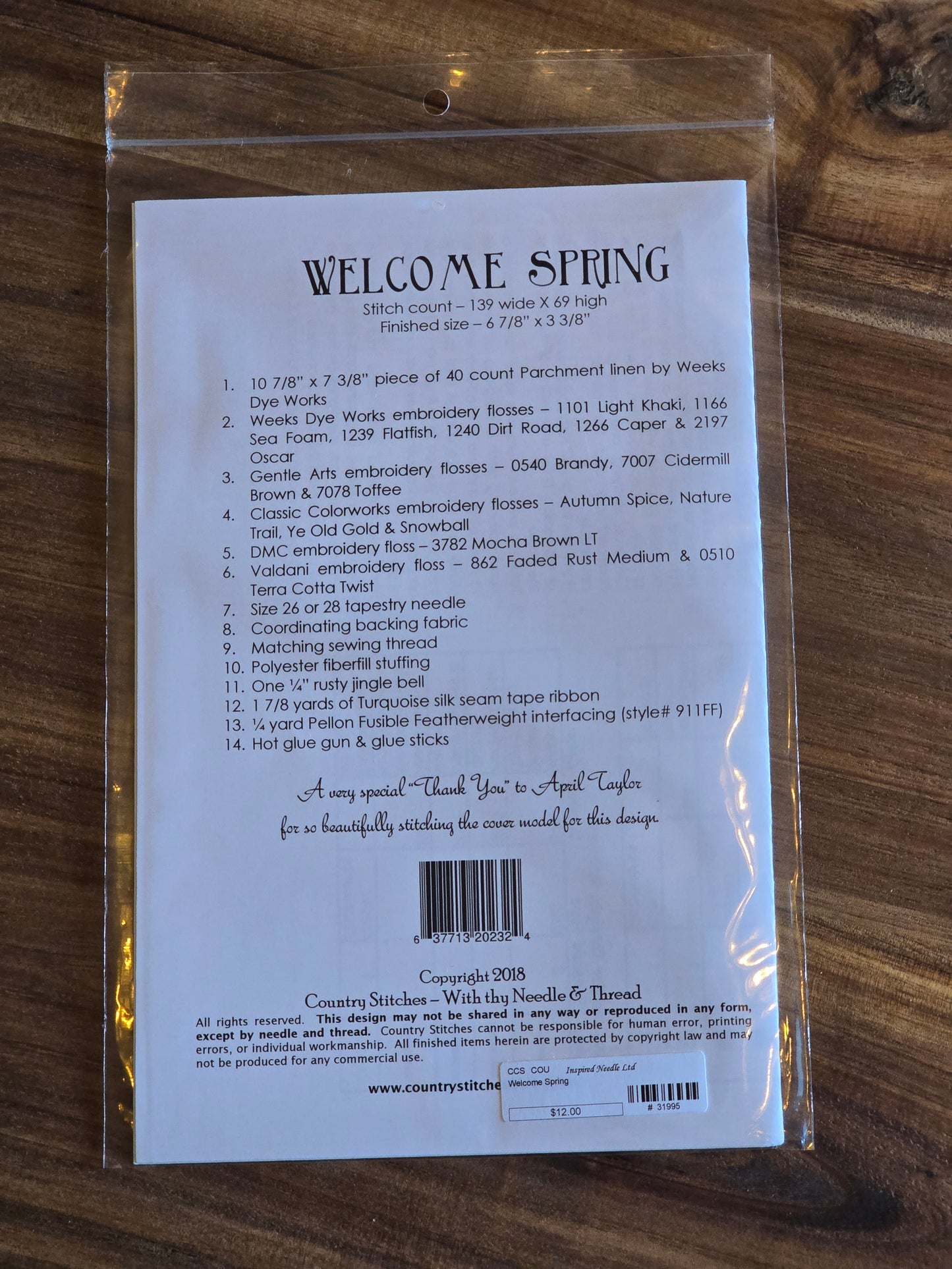 With Thy Needle & Thread - Welcome Spring - Cross Stitch Pattern