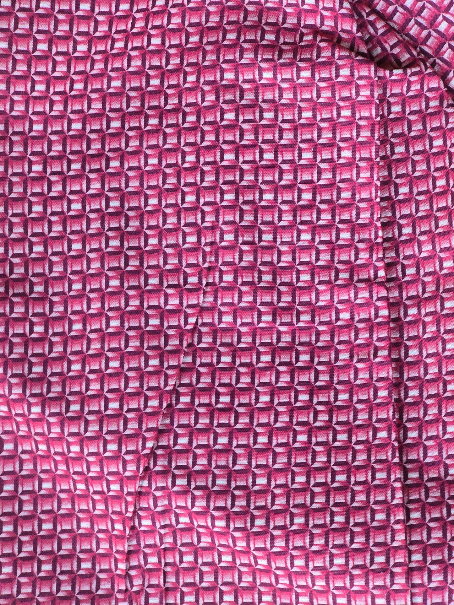 Vintage - Red Squares - Quilting Fabric - 1 1/2 Yards