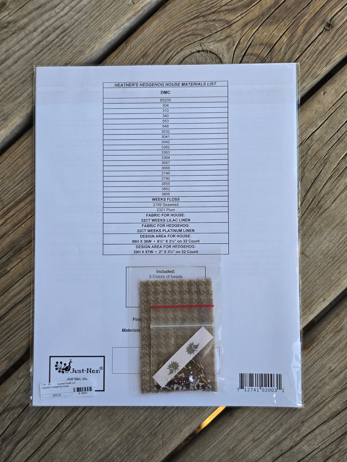 Just Nan - Heather's Hedgehog House - Limited Edition 2020- Cross Stitch Pattern