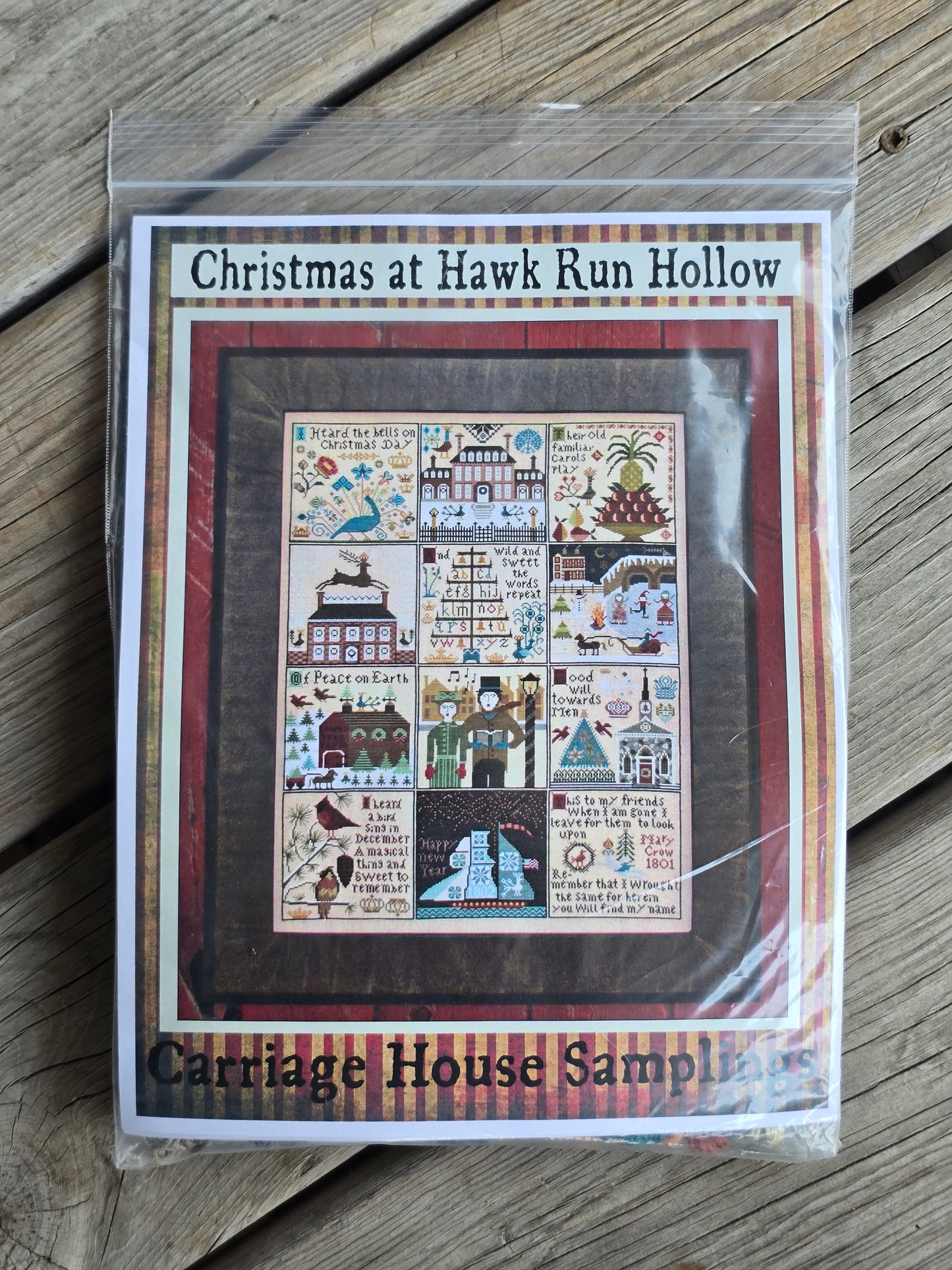 Carriage House Samplings - Christmas at Hawk Run Hollow - Cross Stitch Pattern w Floss
