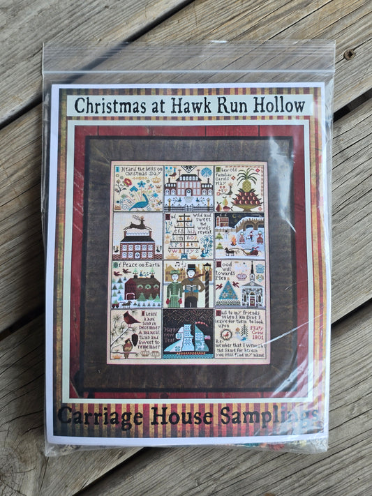 Carriage House Samplings - Christmas at Hawk Run Hollow - Cross Stitch Pattern w Floss