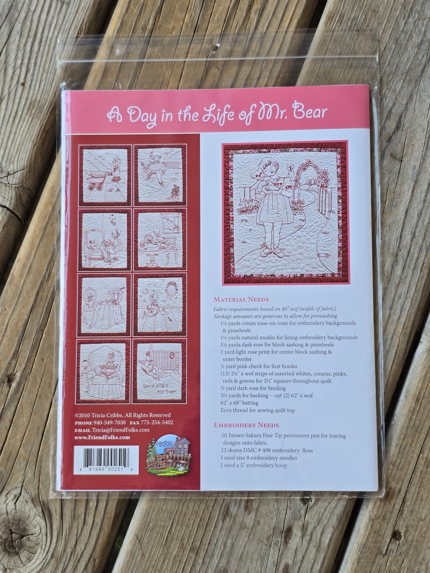 Friend Folks - A Day in the Life of Mr. Bear - Quilt Pattern