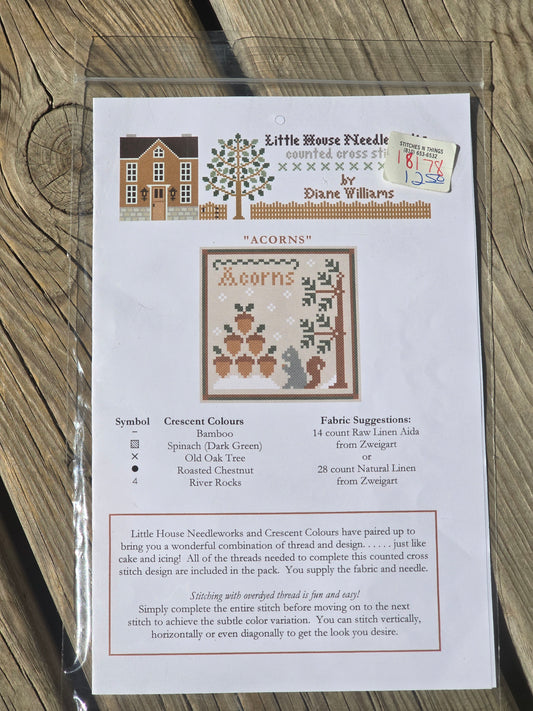 Little House Needleworks - Acorns - Cross Stitch Pattern