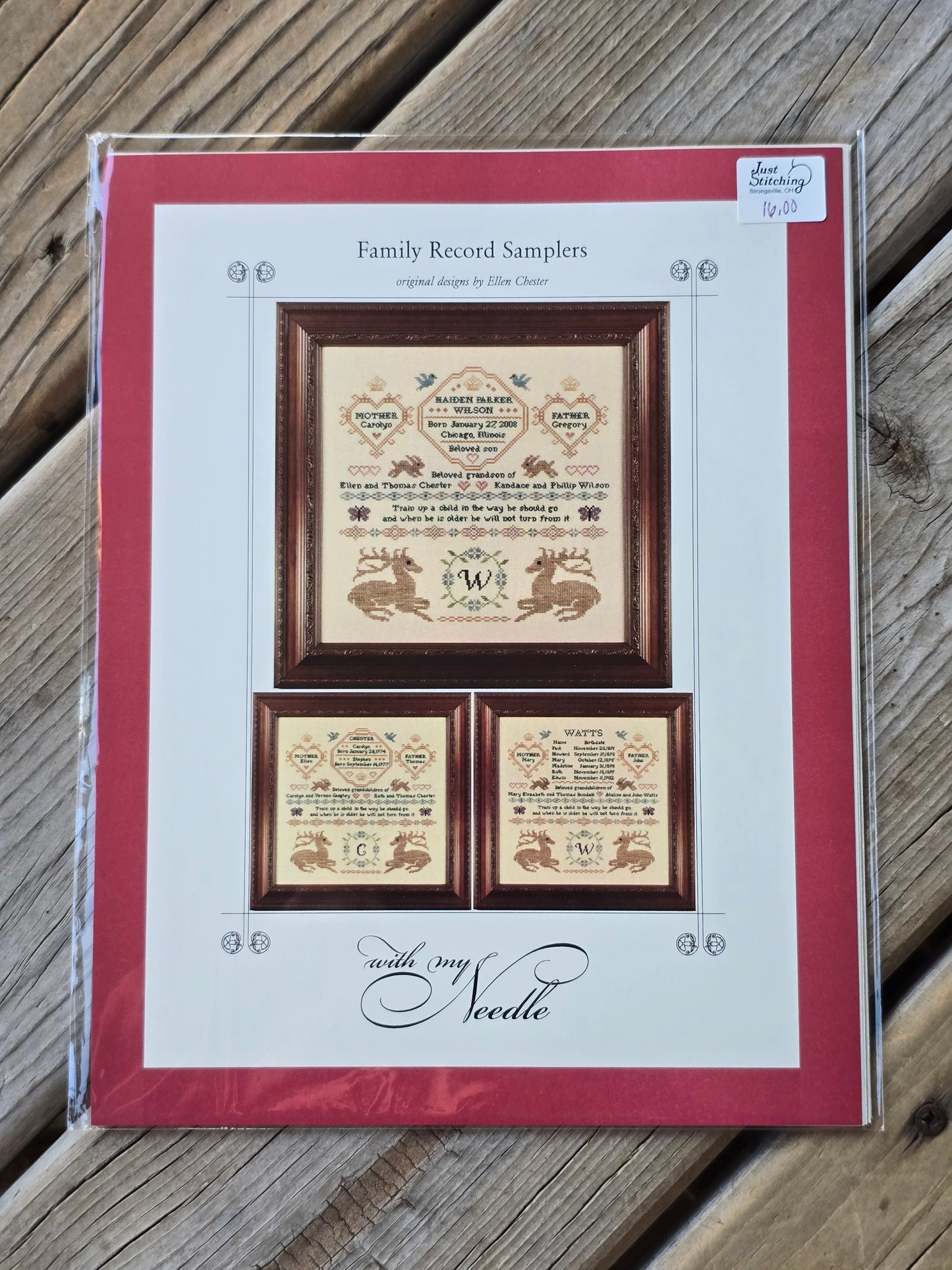 With My Needle - Family Record Samplers - Cross Stitch Pattern