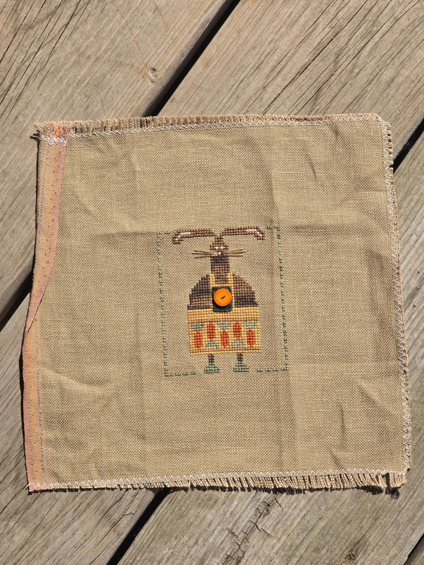 Heart in Hand - Wool Whimsy - Harriet - Completed Cross Stitch