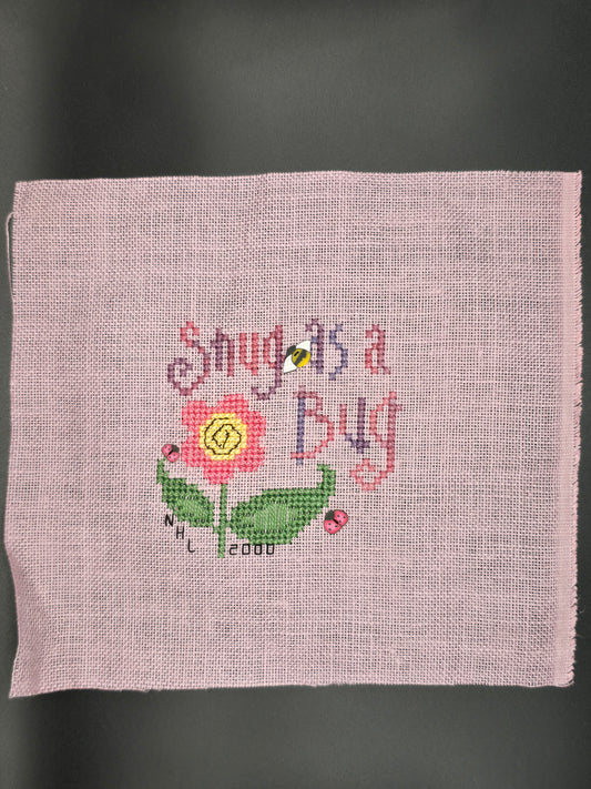 Lizzie Kate - Snug as a Bug - Completed Cross Stitch