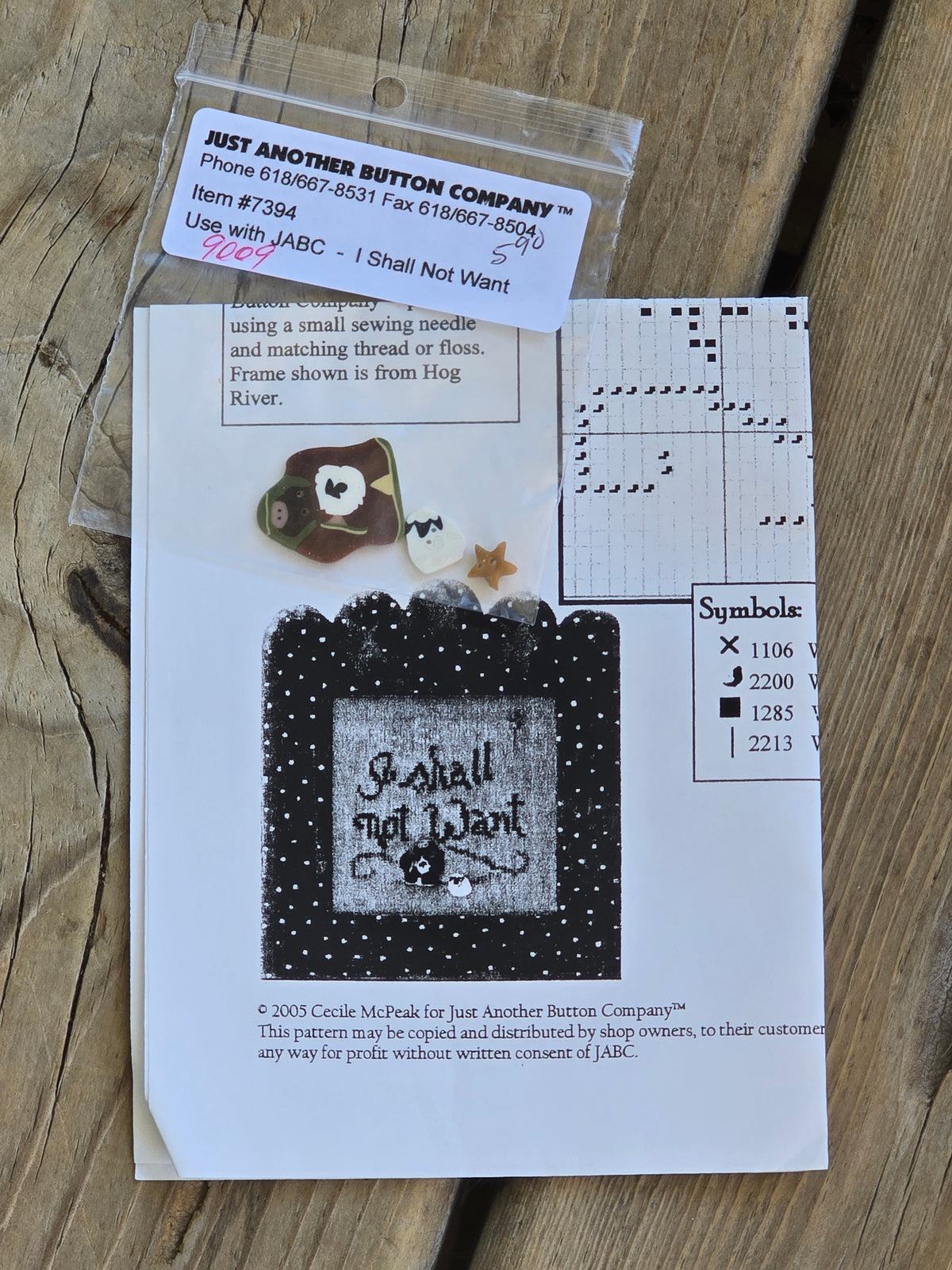 Just Another Button Company - I Shall Not Want - Notions - Buttons
