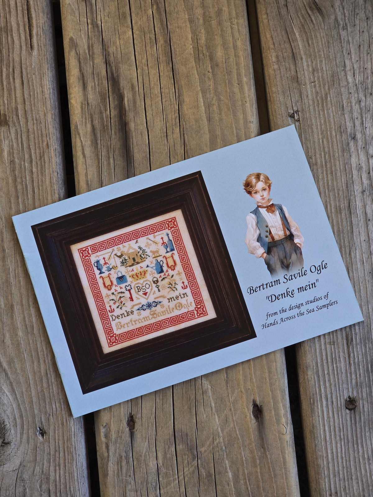 Hands Across The Sea Samplers - Bertram Savile Ogle "Denke mein" - Cross Stitch Pattern Booklet