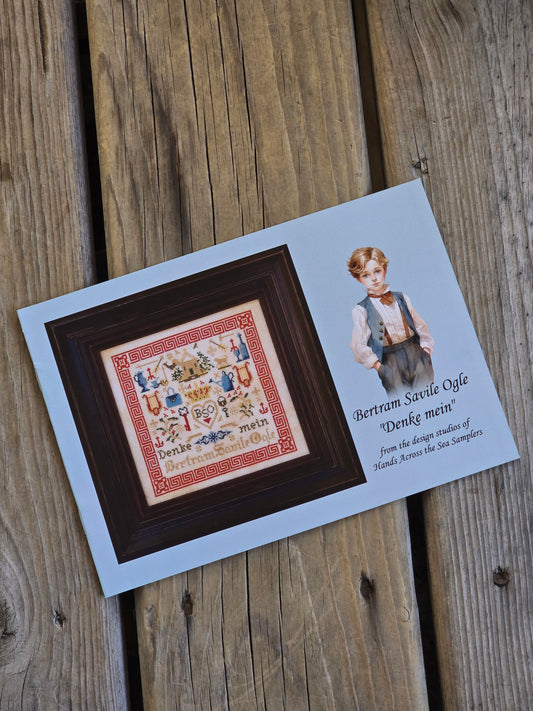 Hands Across The Sea Samplers - Bertram Savile Ogle "Denke mein" - Cross Stitch Pattern Booklet