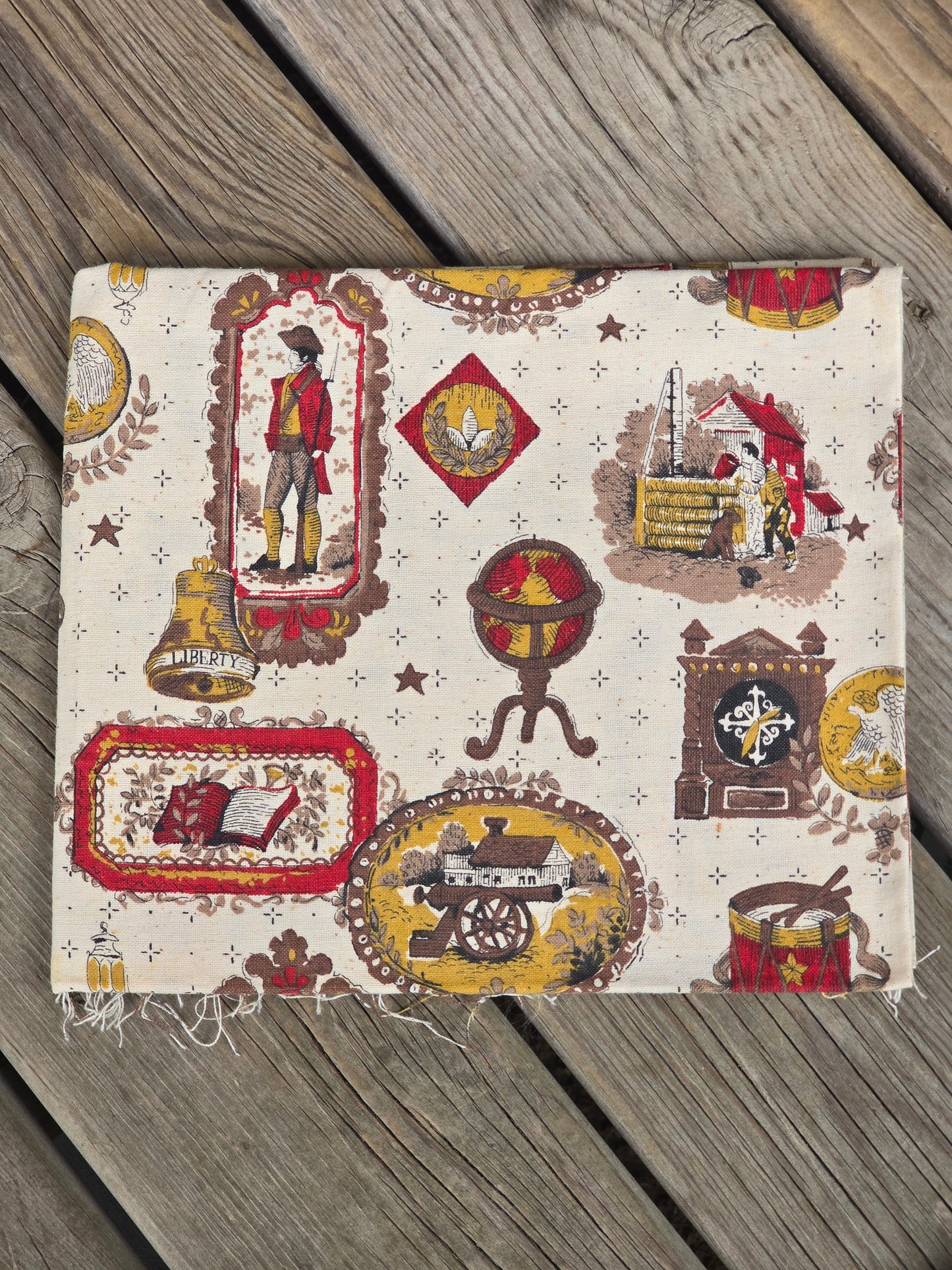 Vintage Colonial Scene - Quilting Fabric - 1 Yard