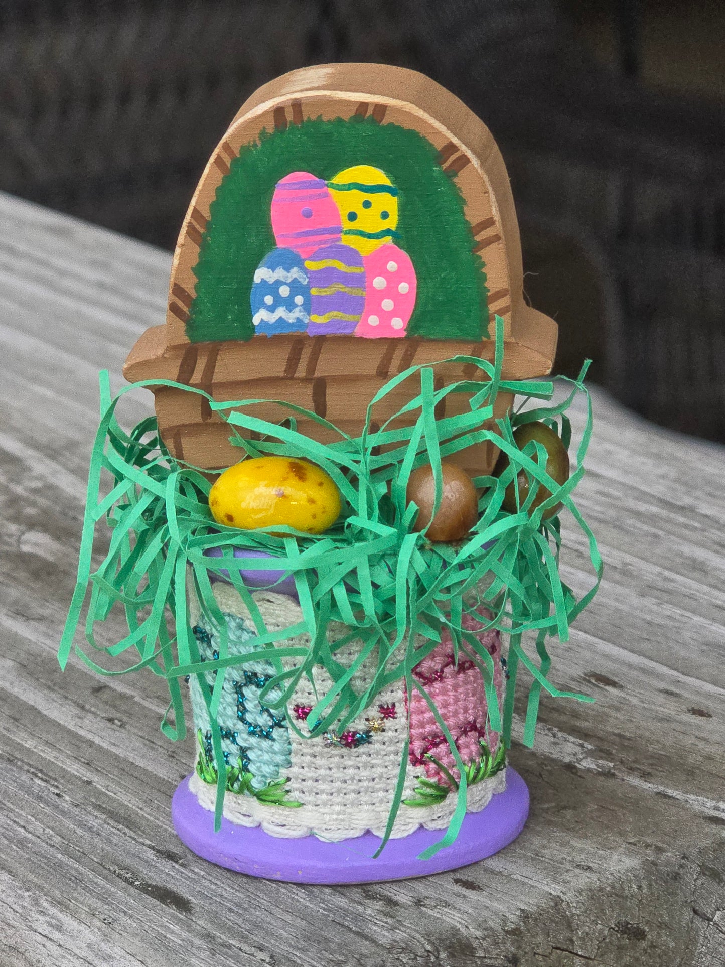 Faithwurks - Easter Basket - Seasonal Spool Decoration