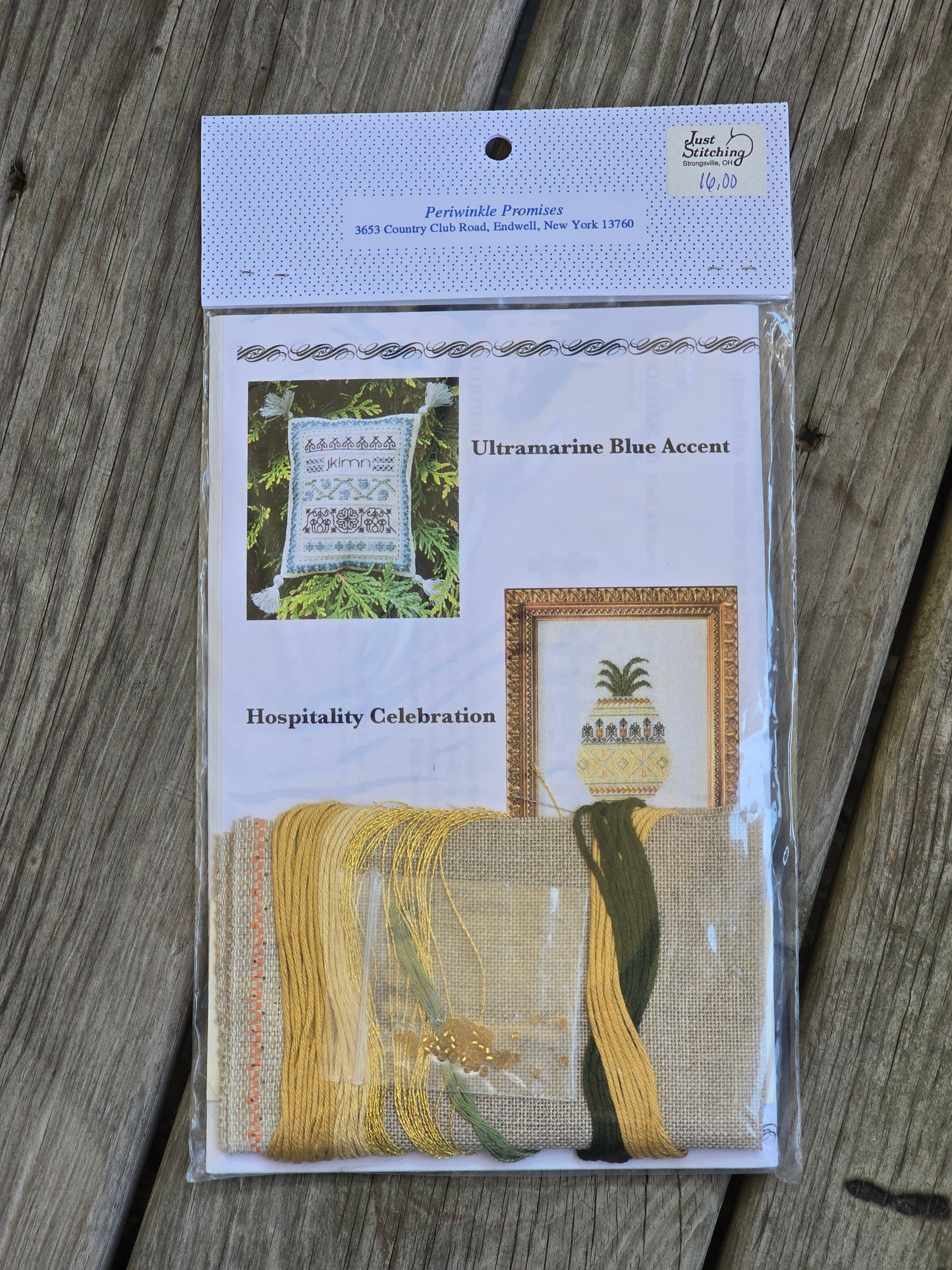 Periwinkle Promises - Glittery Gold - Sampler Accents - Cross Stitch Kit