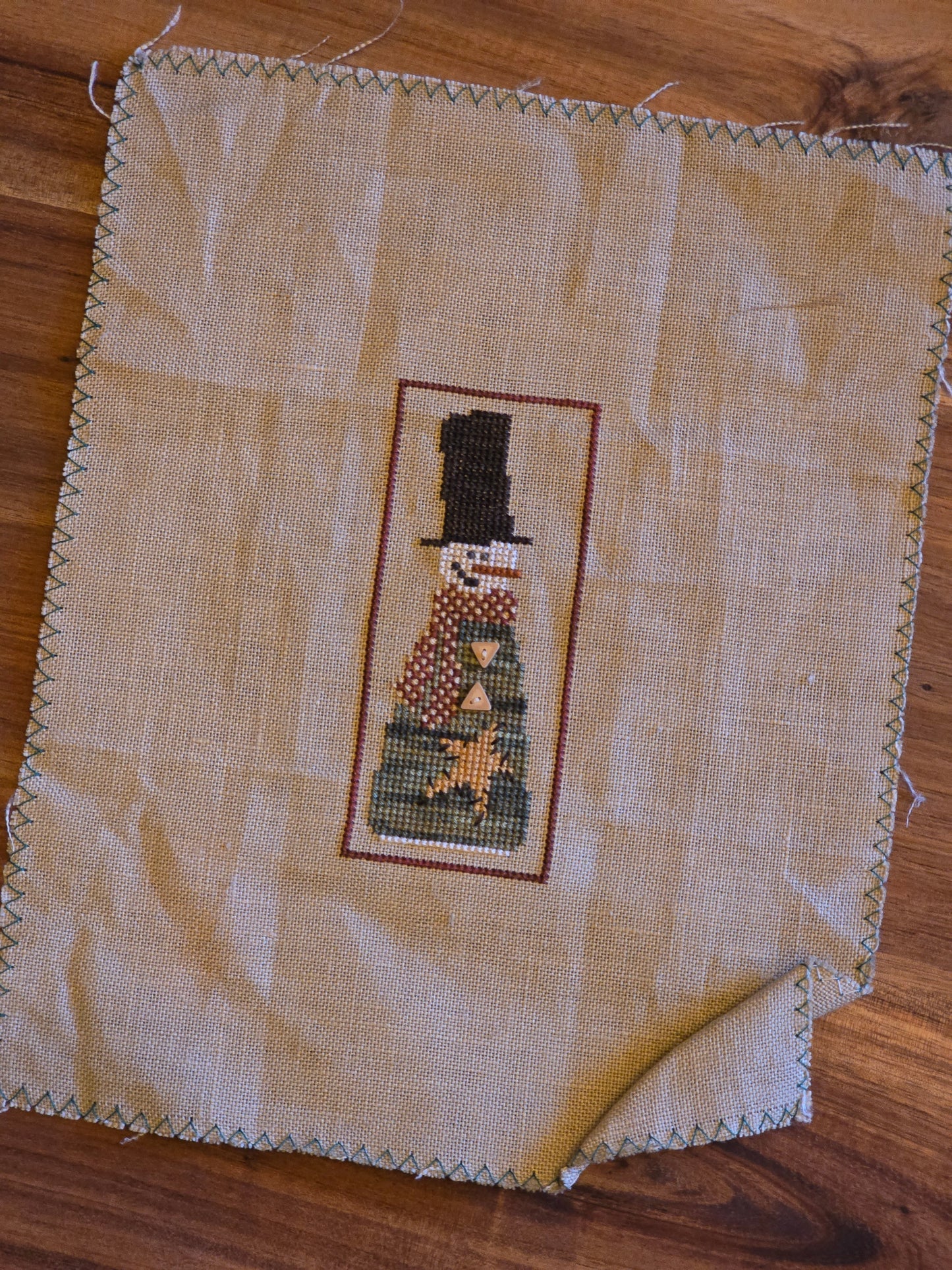 Heart In Hand - Snowman Roundabout - Completed Cross Stitch