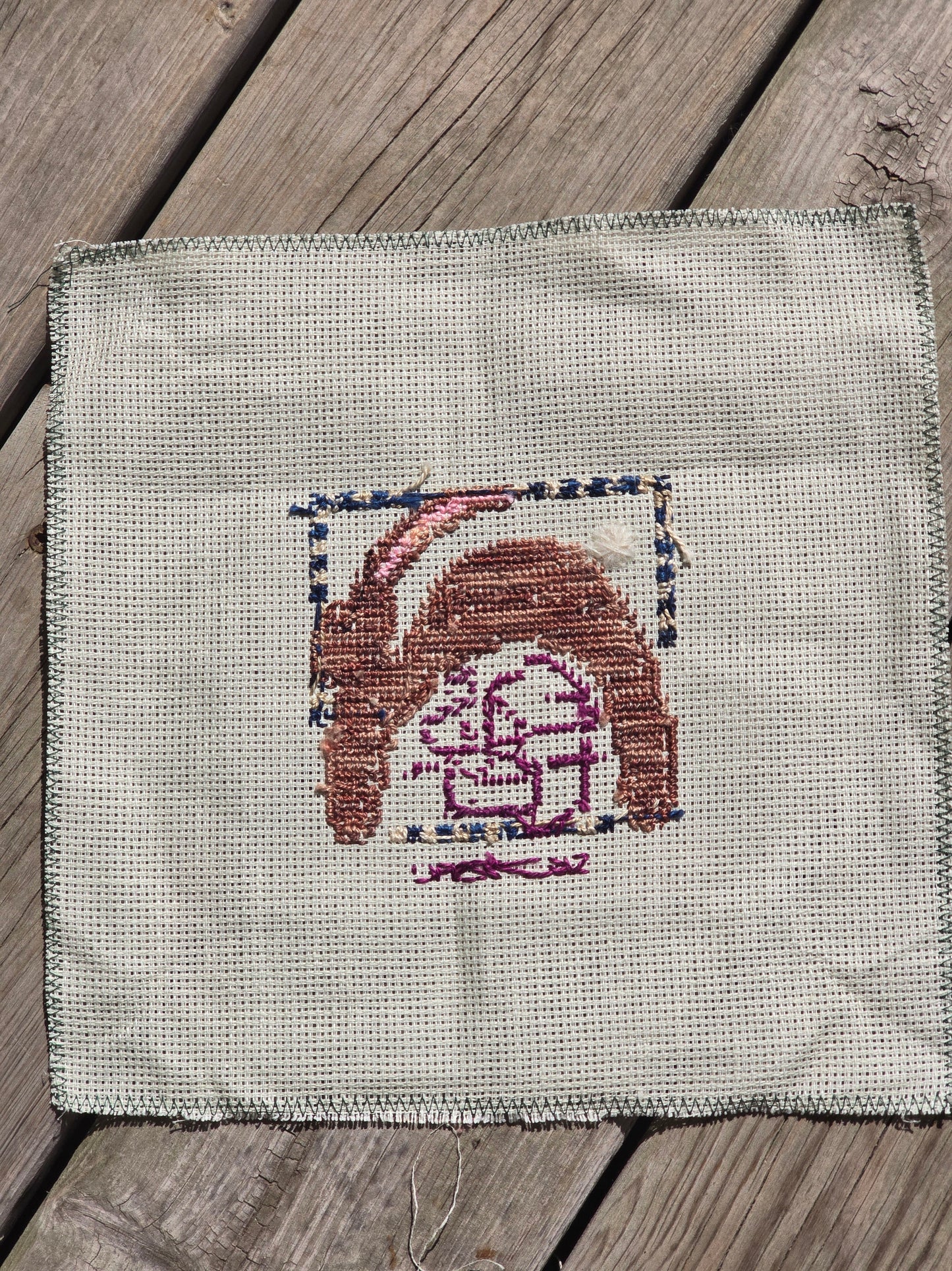 Designer Unknown - Easter Rabbit - Completed Cross Stitch