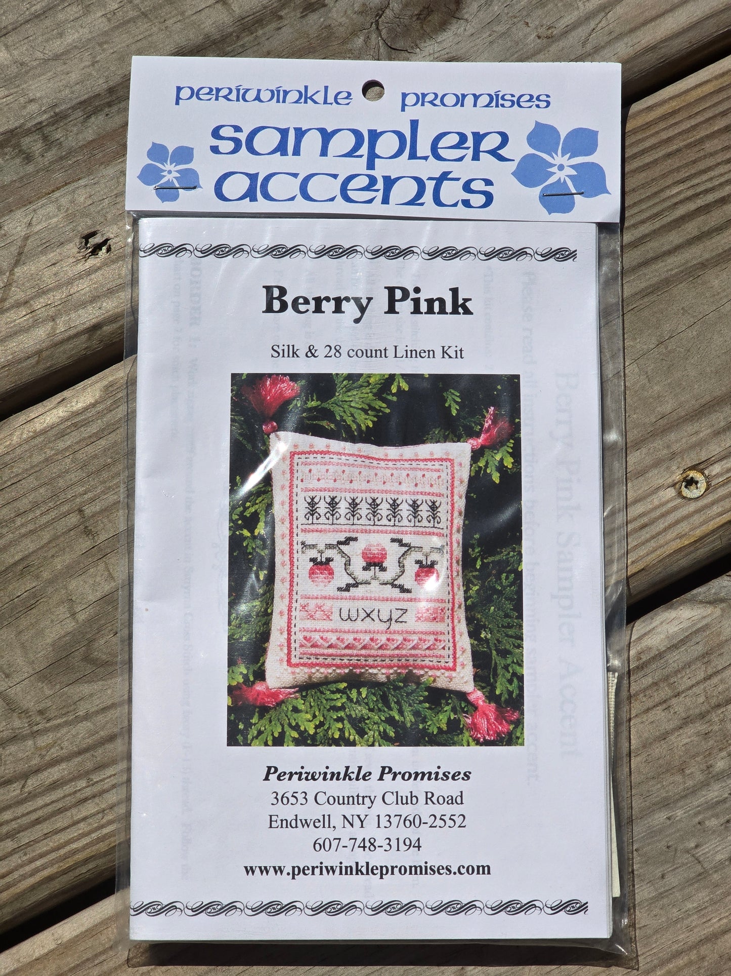 Periwinkle Promises - Berry Pink - Sampler Accents - Cross Stitch Kit