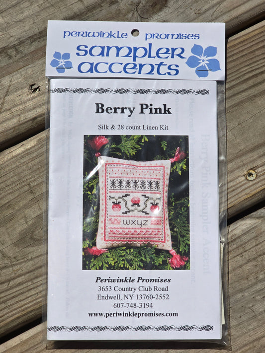 Periwinkle Promises - Berry Pink - Sampler Accents - Cross Stitch Kit
