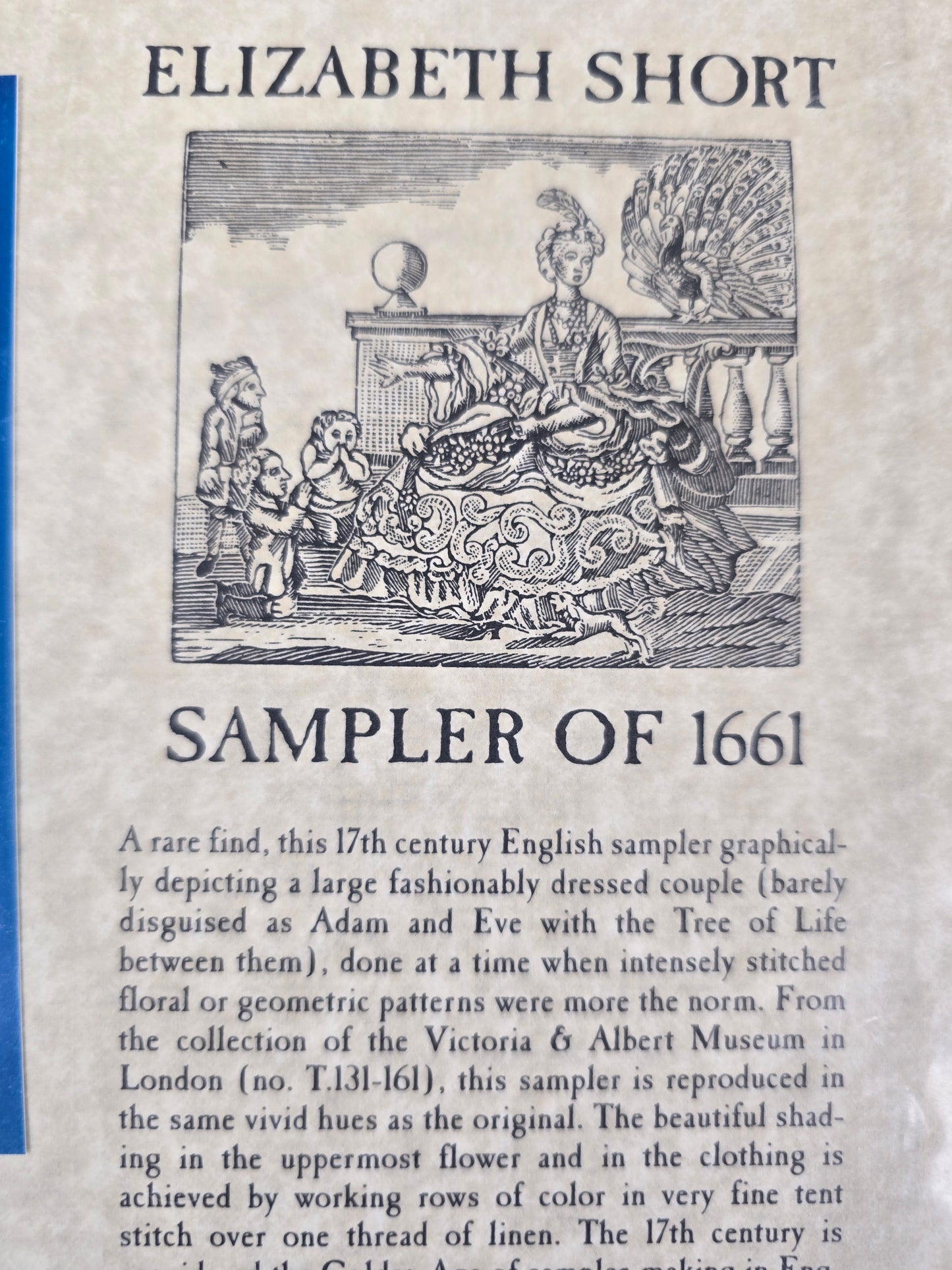 The Scarlet Letter - Elizabeth Short Sampler of 1661 - Cross Stitch Pattern