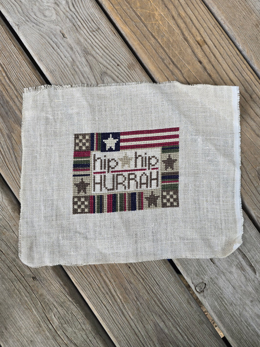 Bent Creek - Hip Hip Hurrah - Completed Cross Stitch