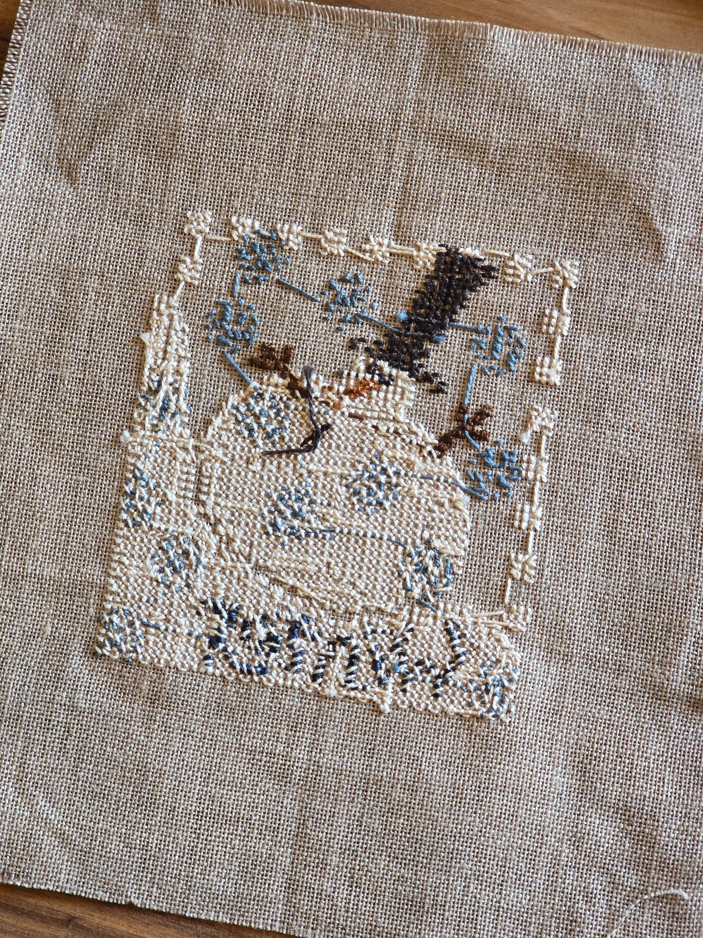 Bent Creek - Winter Zipper - Completed Cross Stitch