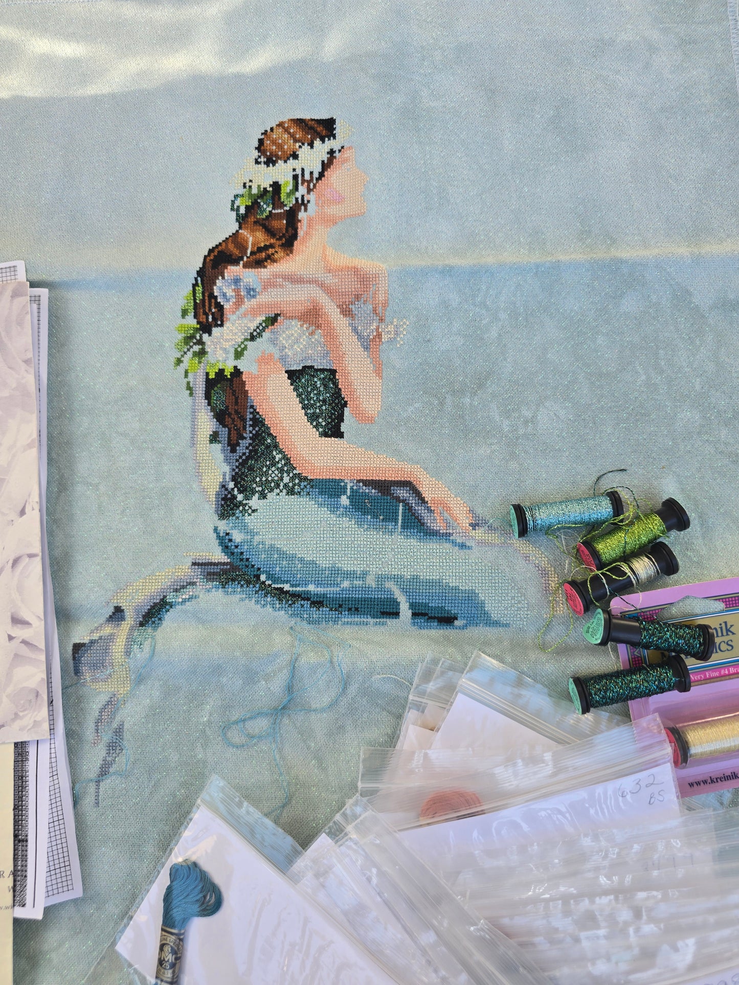 Mirabilia - Enchanted Mermaid - Partially Completed Cross Stitch Kit