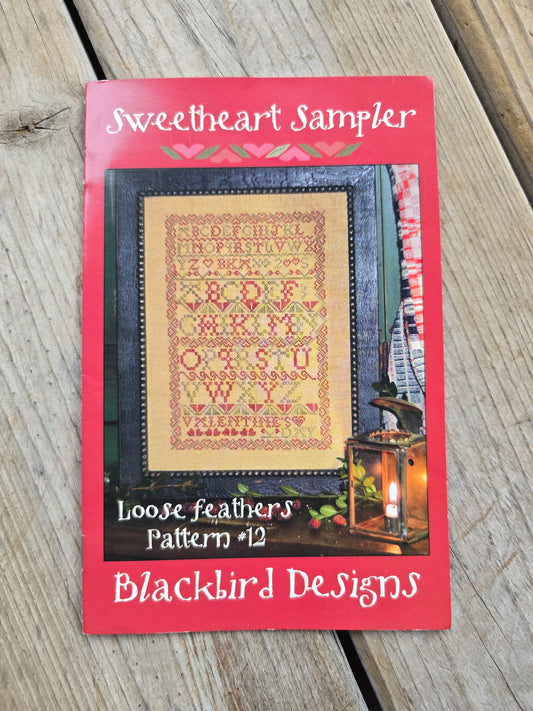 Blackbird Designs - Sweetheart Sampler - Loose Feathers Pattern #12 - Cross Stitch Pattern