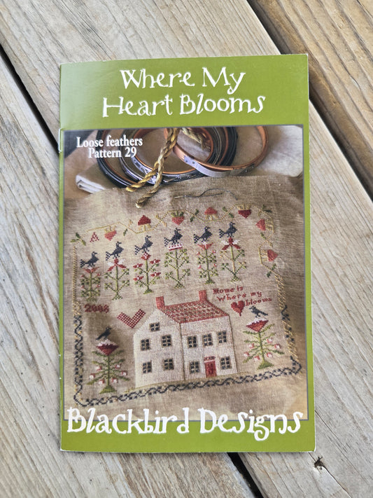 Blackbird Designs - Where My Heart Blooms - Loose Feathers Pattern #29 - Cross Stitch Pattern