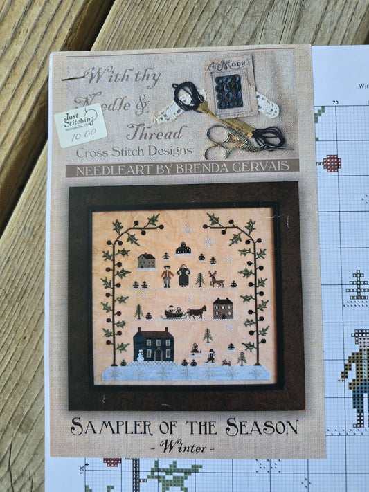 With Thy Needle & Thread - Sampler of the Season - Winter - Needleart by Brenda Gervais - Cross Stitch Pattern