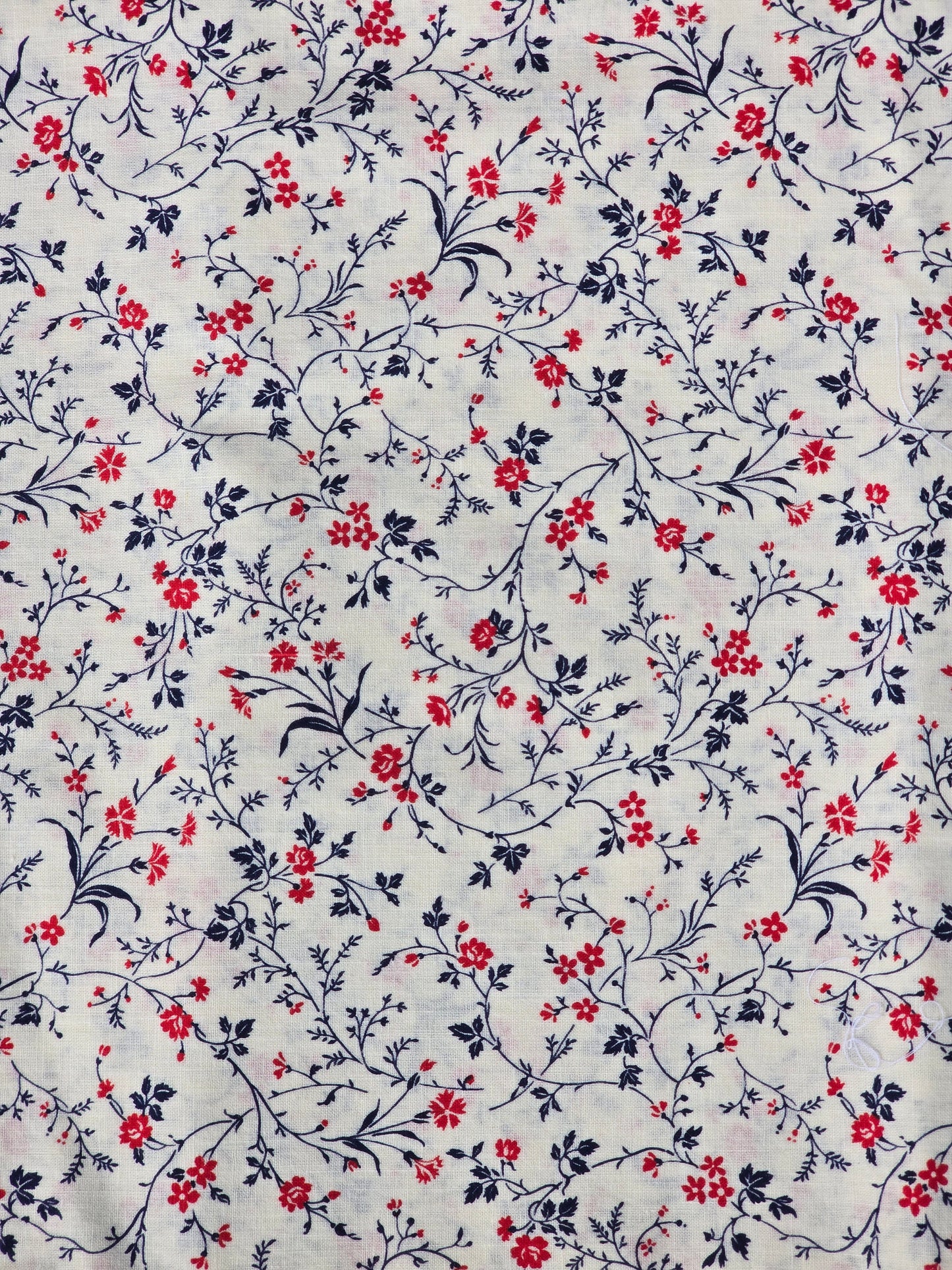 VIP Cranston - White with Red and Blue Floral - Quilting Fabric - 1 3/4 Yards