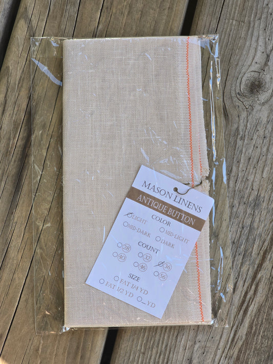 Mason Linens - Antique Button - Light -  36 Count Cross Stitch Cloth