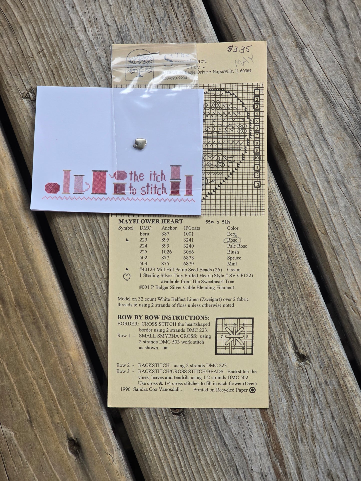 The Sweetheart Tree - Mayflower Heart - Cross Stitch Pattern