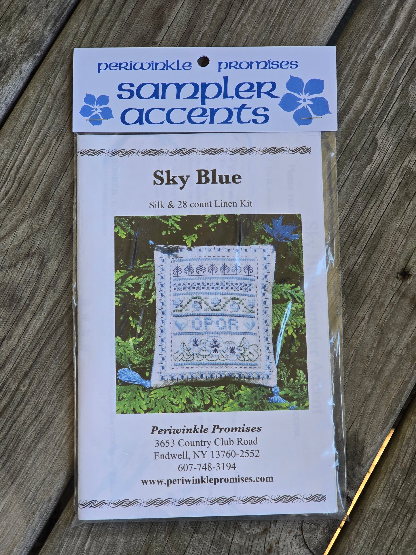 Periwinkle Promises - Sky Blue - Sampler Accents - Cross Stitch Kit