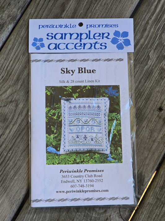Periwinkle Promises - Sky Blue - Sampler Accents - Cross Stitch Kit