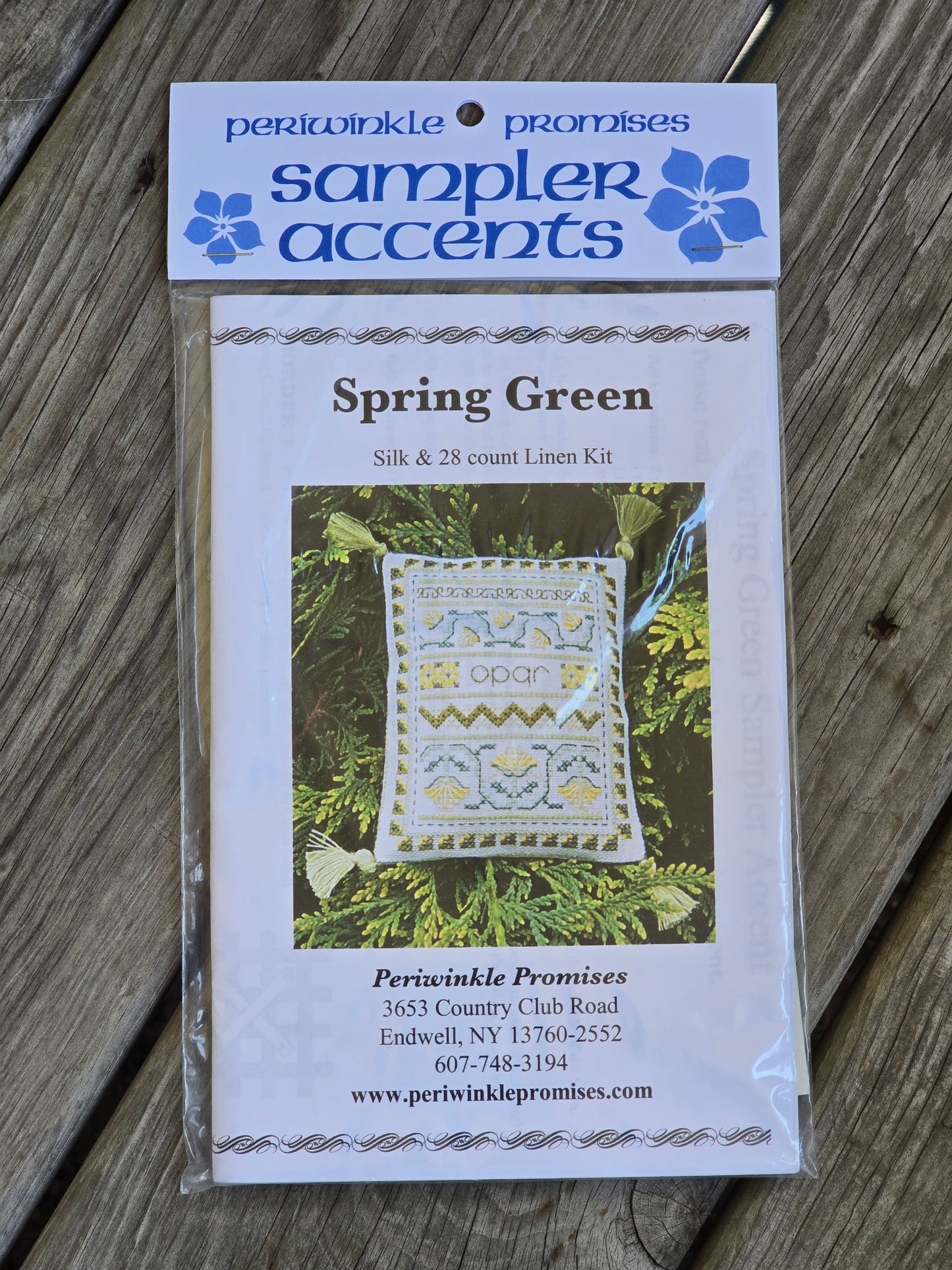 Periwinkle Promises - Spring Green - Sampler Accents - Cross Stitch Kit