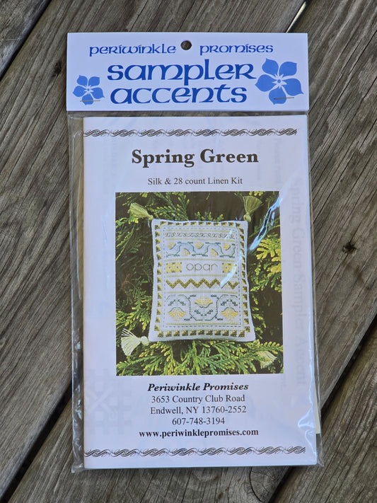 Periwinkle Promises - Spring Green - Sampler Accents - Cross Stitch Kit
