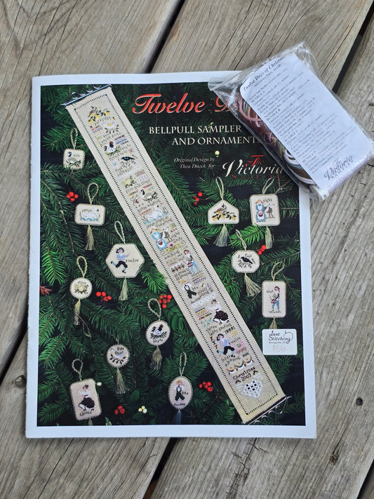 The Victoria Sampler - Twelve Days - Bellpull Sampler and Ornaments - Cross Stitch Pattern