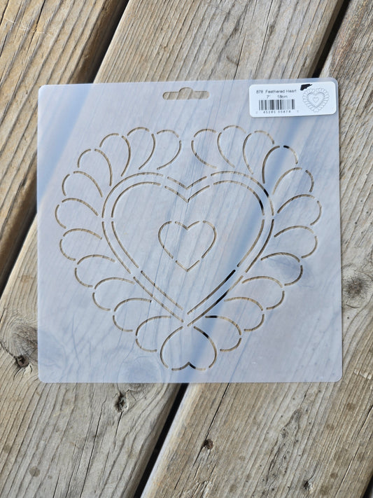 Feathered Heart - 878 - Quilting Stencil