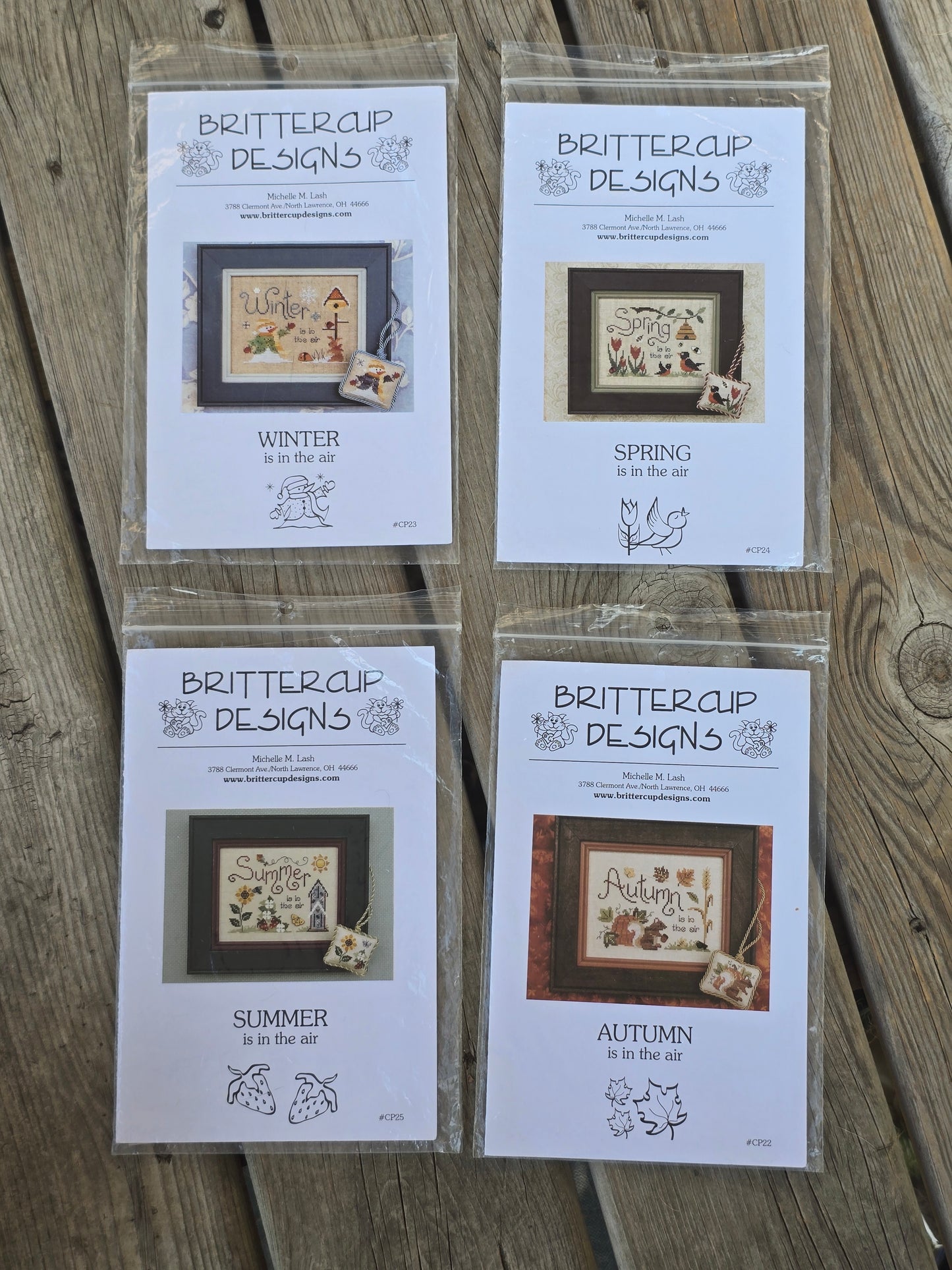 Brittercup Designs - Winter, Spring, Summer, and Autumn is in the Air - Cross Stitch Pattern