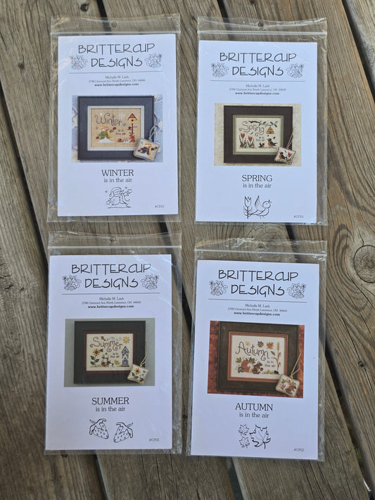 Brittercup Designs - Winter, Spring, Summer, and Autumn is in the Air - Cross Stitch Pattern