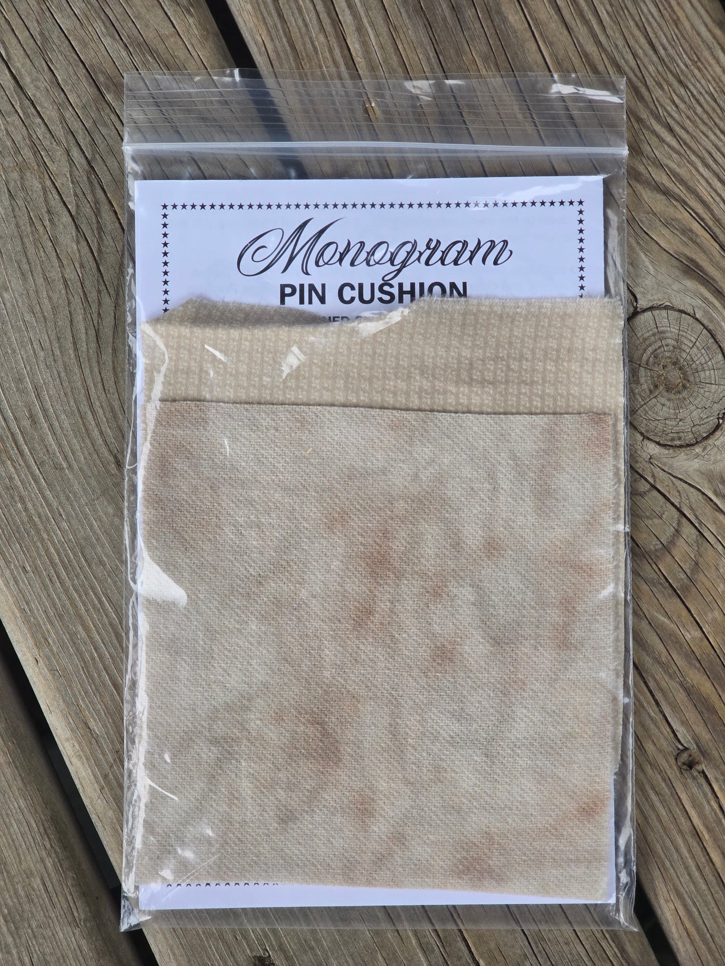 Primitive Gatherings - Monogram Pin Cushion - Wool - Kit