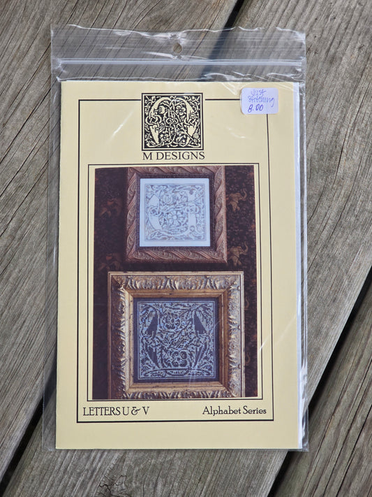 M Designs - Alphabet Series - Letters U & V - Cross Stitch Pattern