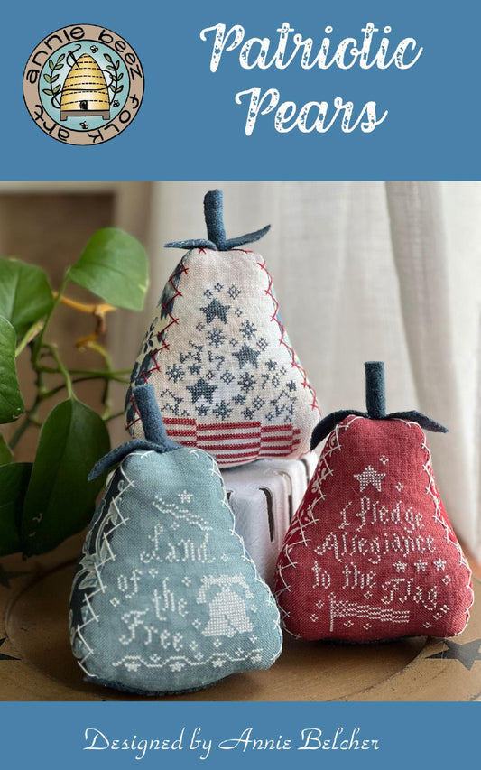 Annie Beez - Market Exclusive!! NW-141 Patriotic Pears - Cross Stitch Pattern - Nashville Needlework Market 2026